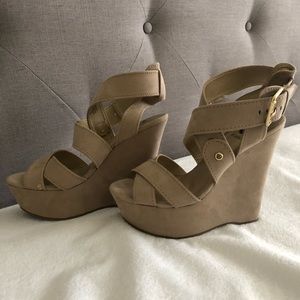 G by Guess Taupe Nude Wedges